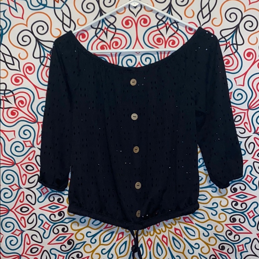 Black off the shoulder top